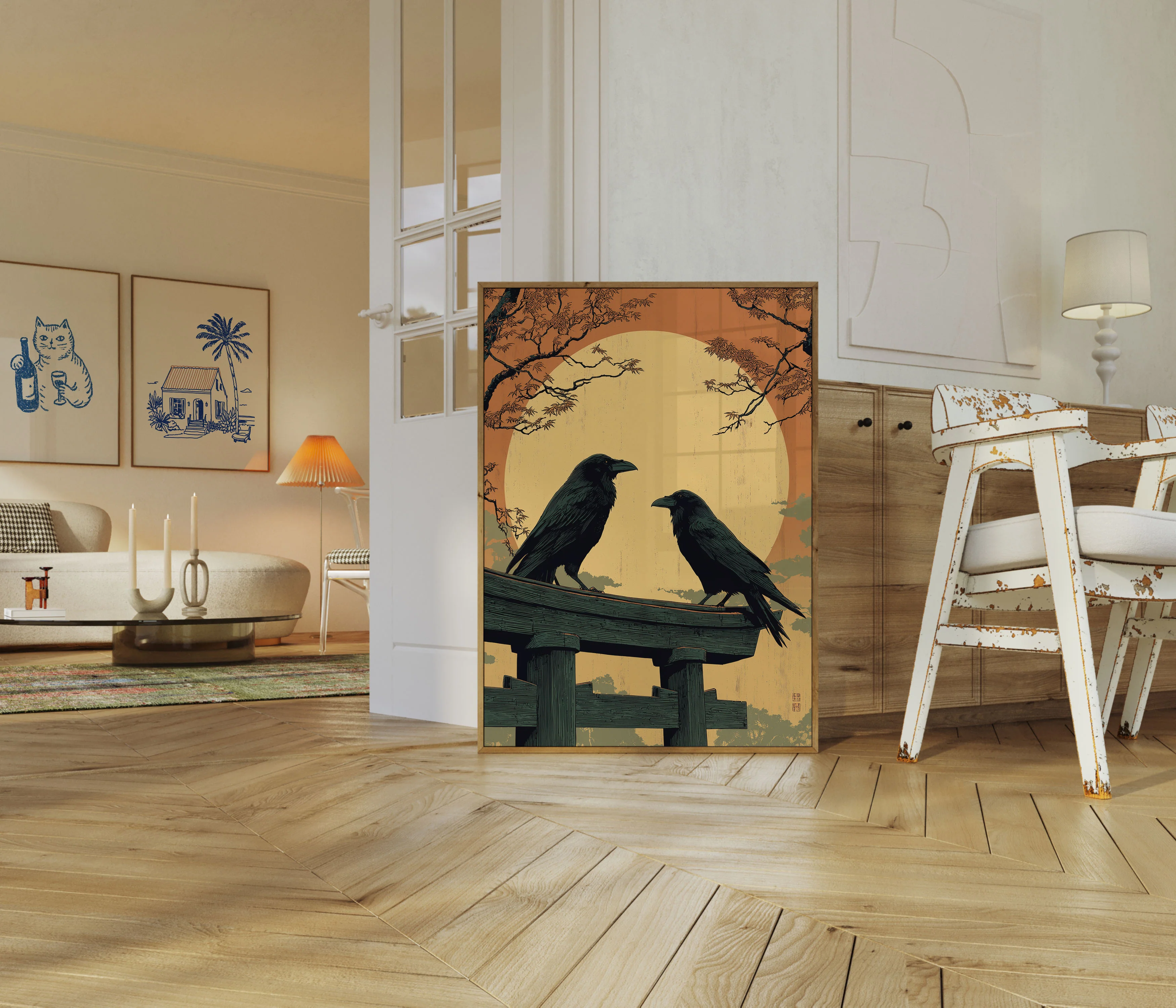 Two Crows Golden Moon Poster - Image 5