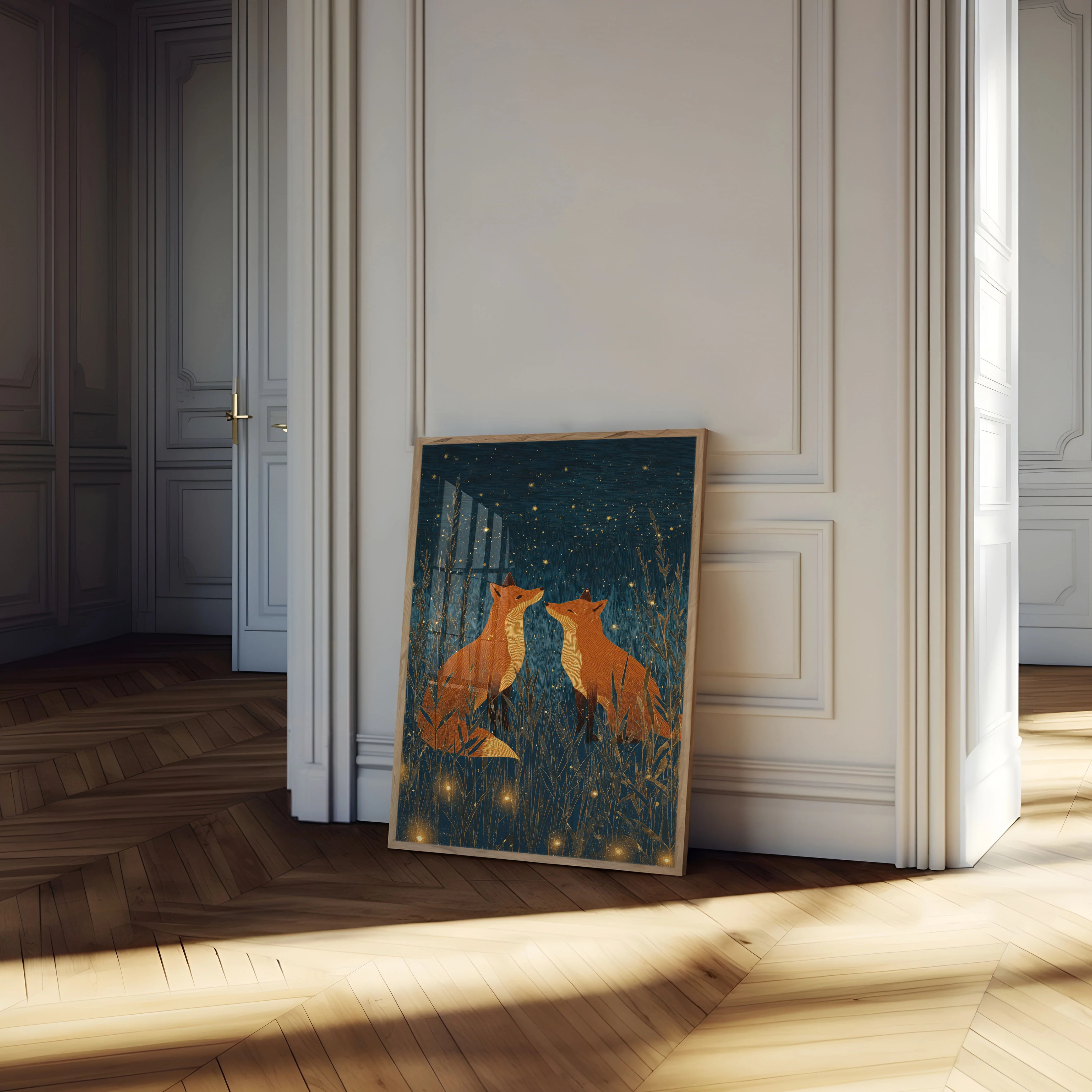 Two Foxes Under Starlight Poster - Image 4