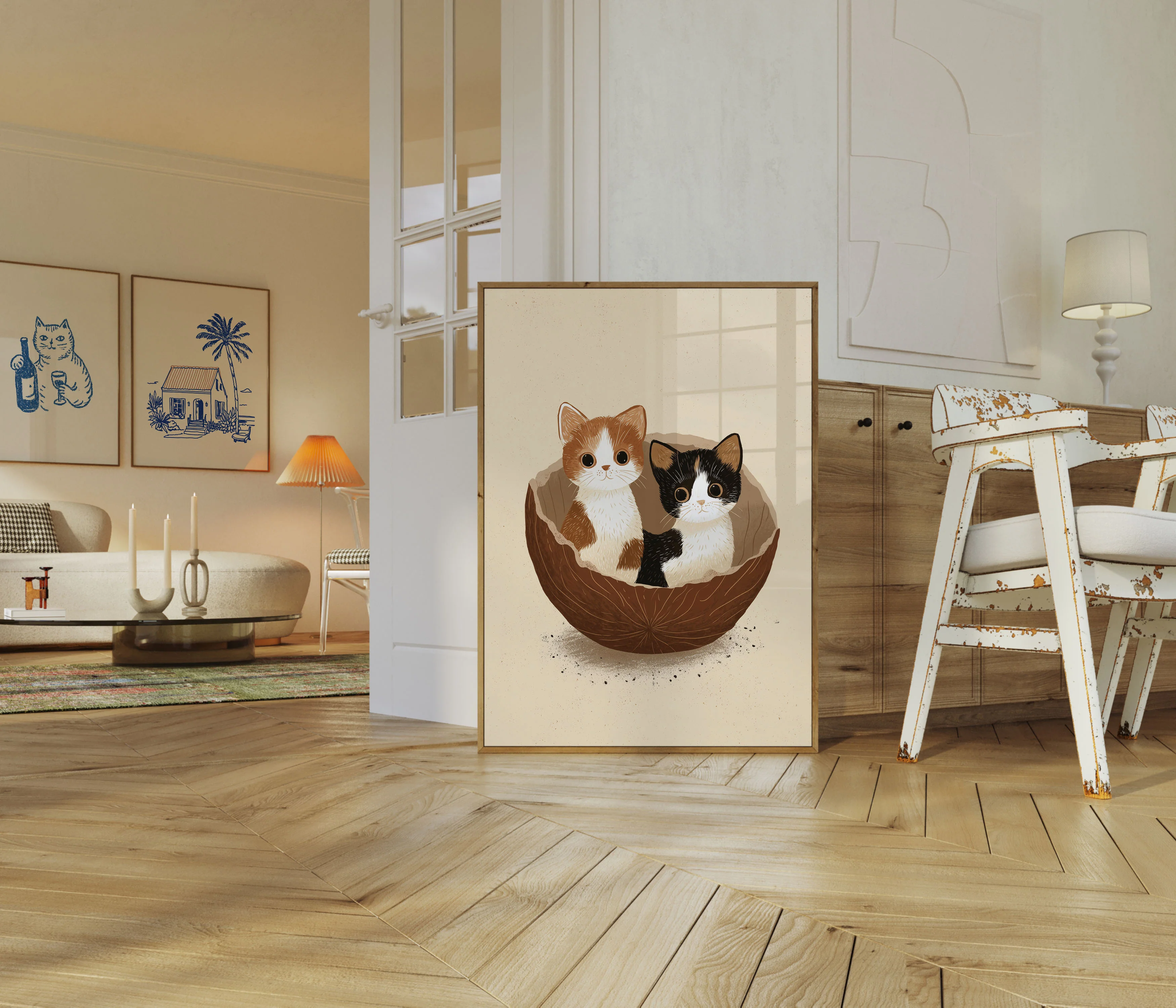 Two Kittens in Walnut Shell Poster - Image 5