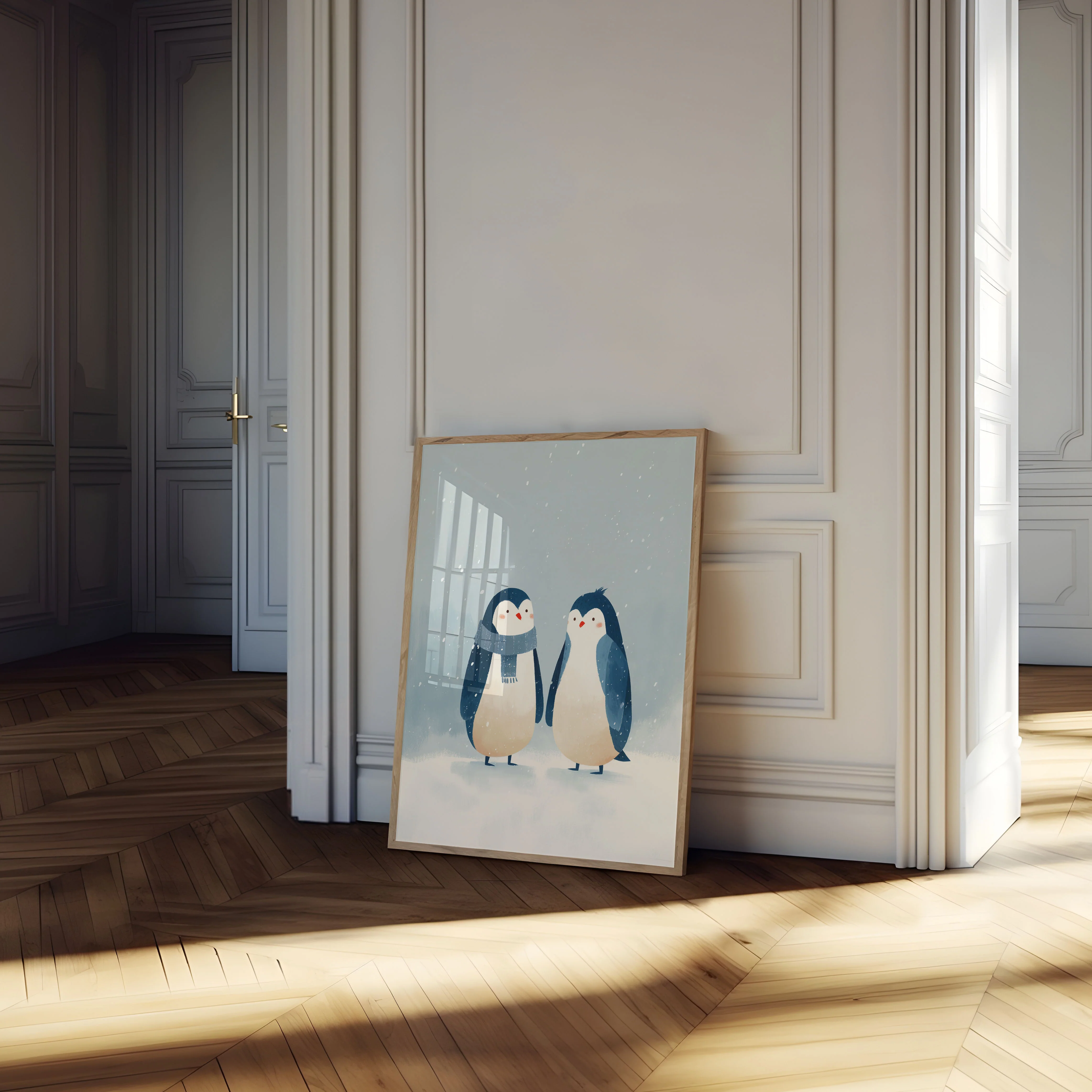 Two Penguins in Winter Snow Poster - Image 4