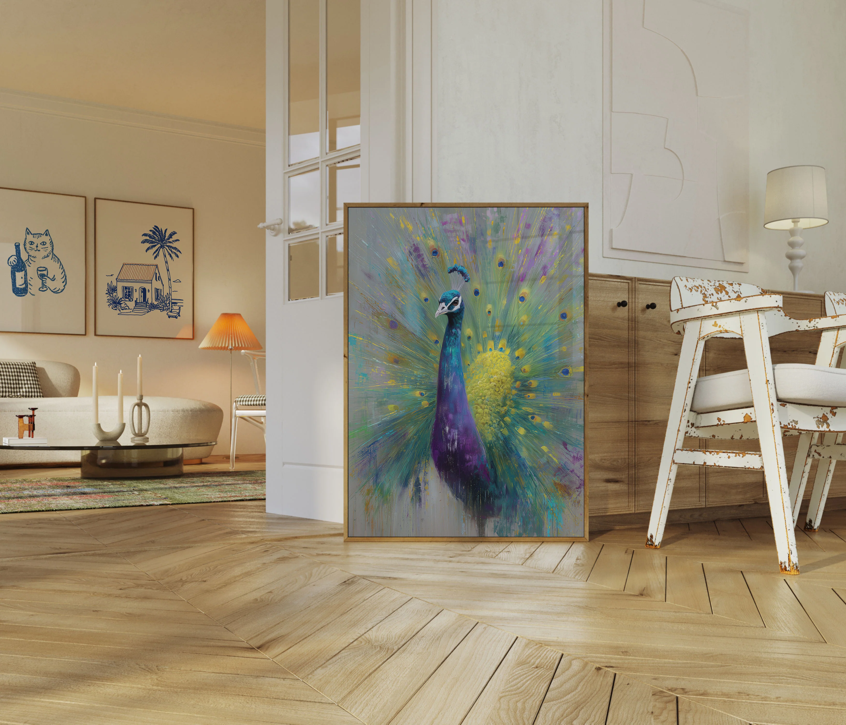 Vibrant Peacock Explosion Poster - Image 5