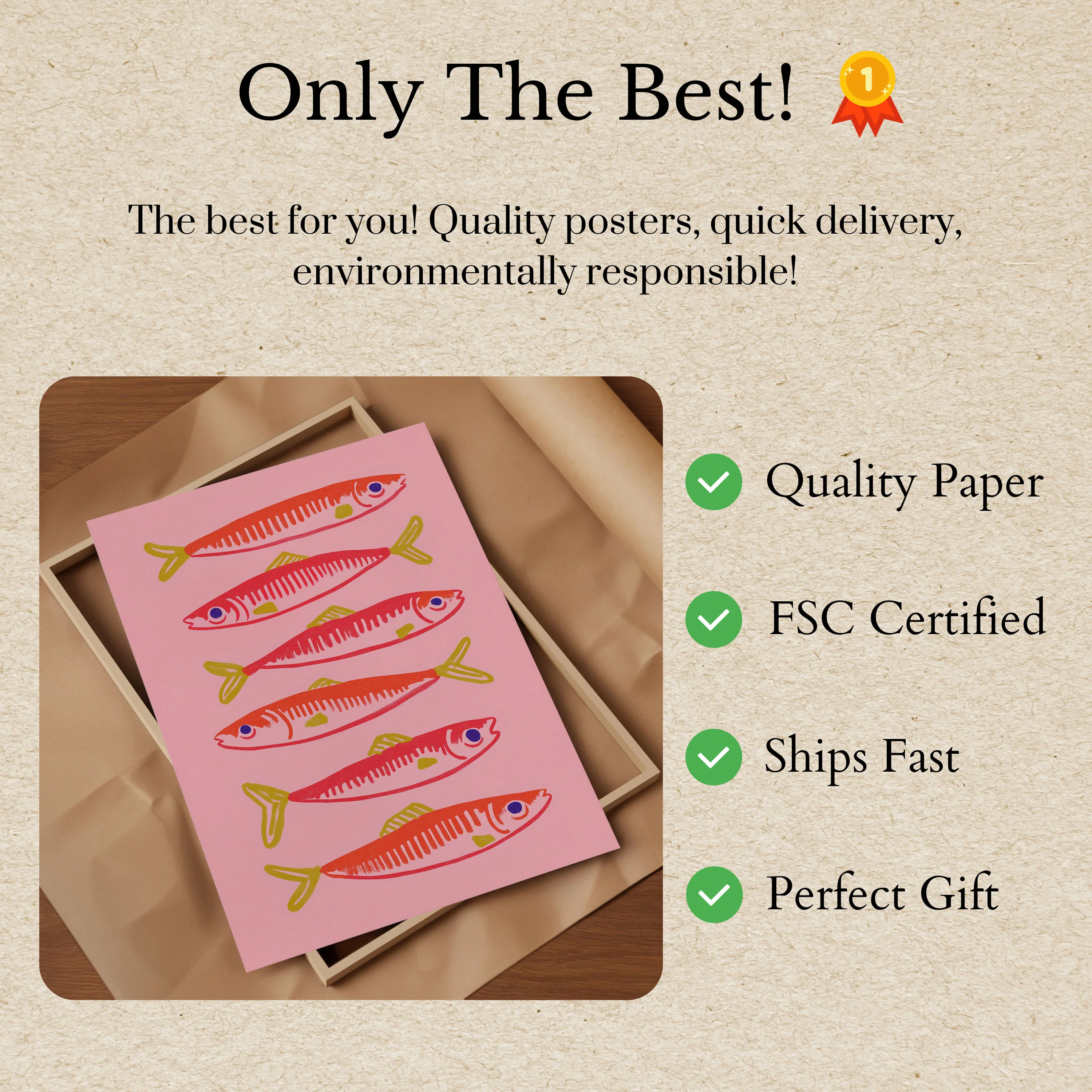Vibrant Sardines Ocean Poster - Image 3