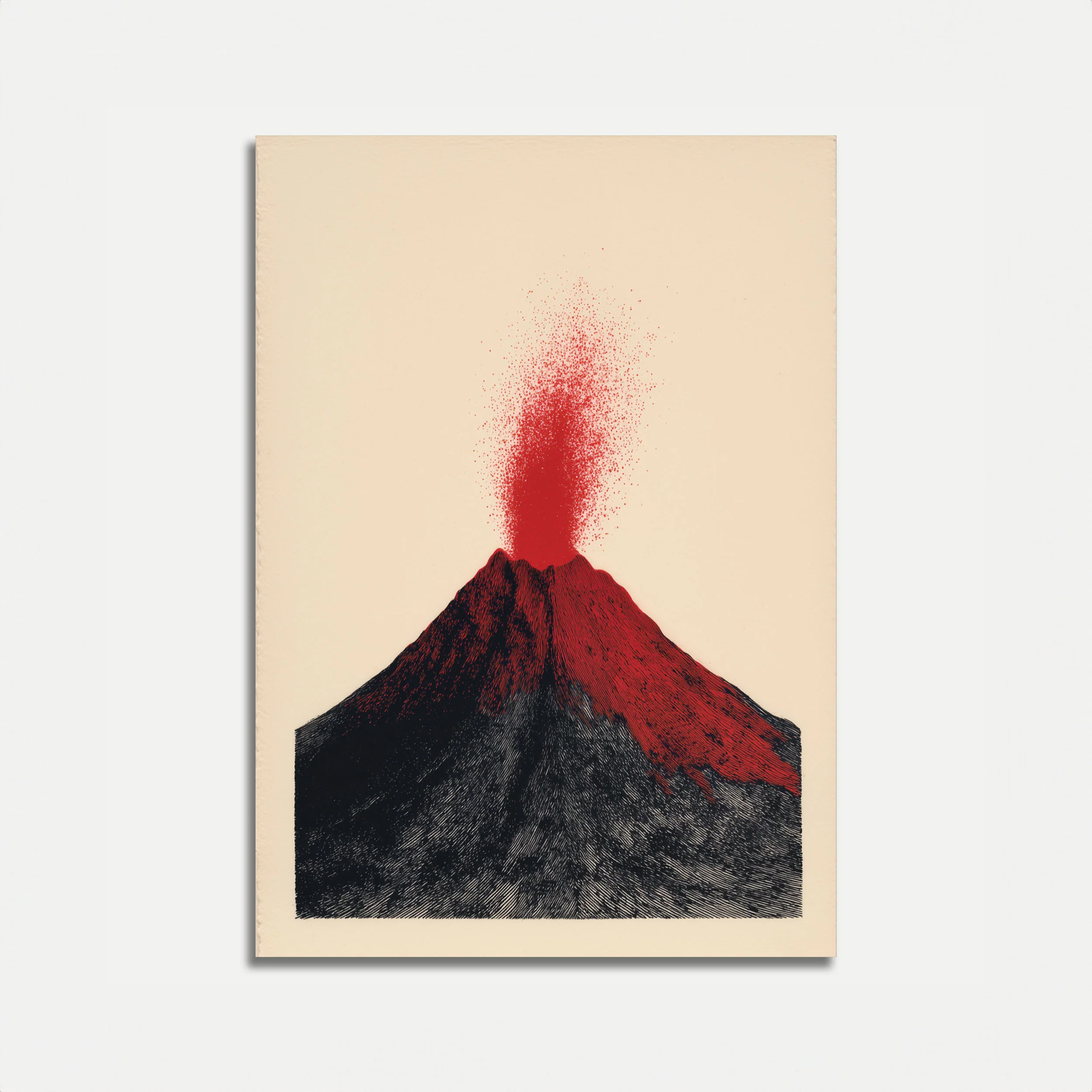 Volcanic Eruption Red Explosion Poster