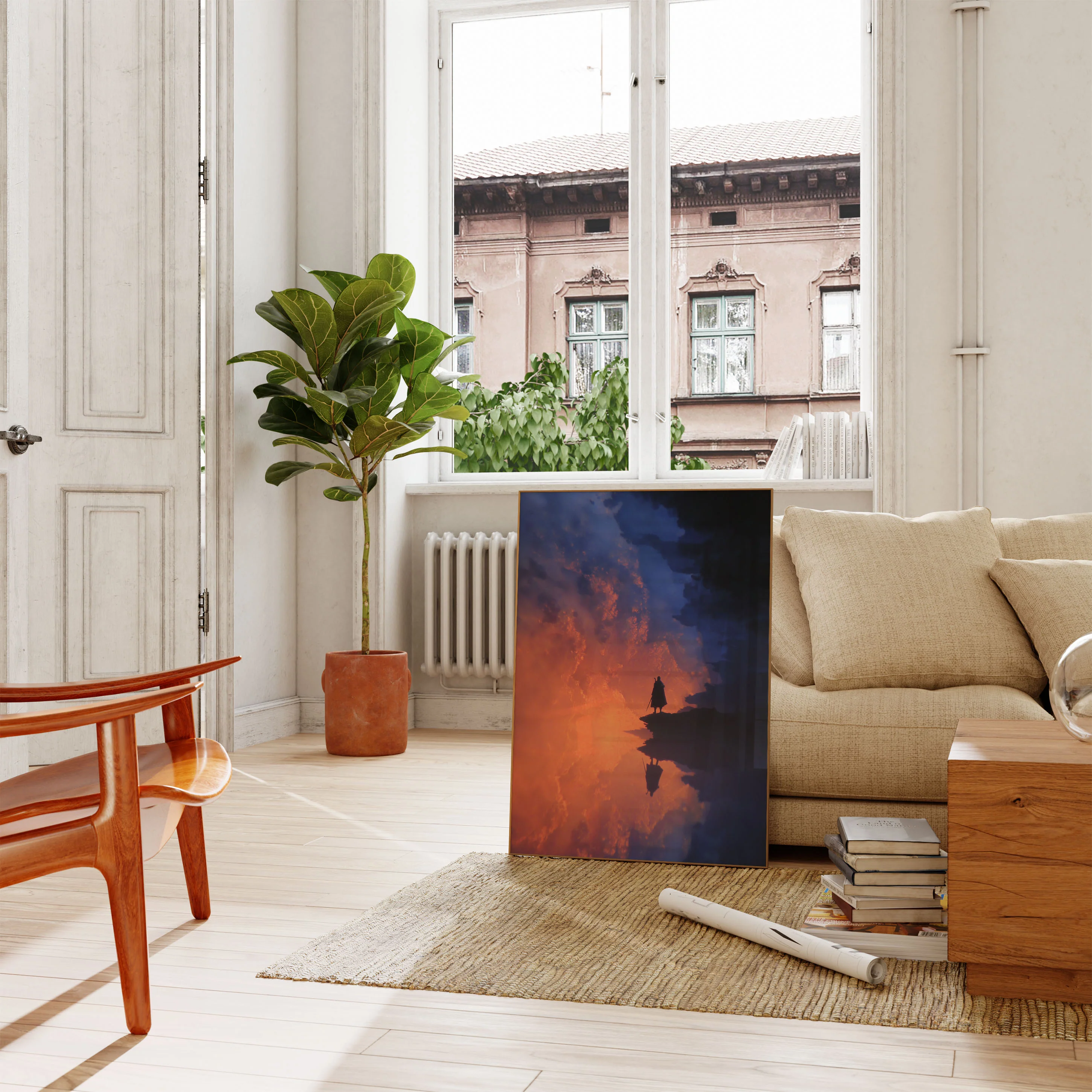 Warrior Standing in Clouds Poster - Image 2