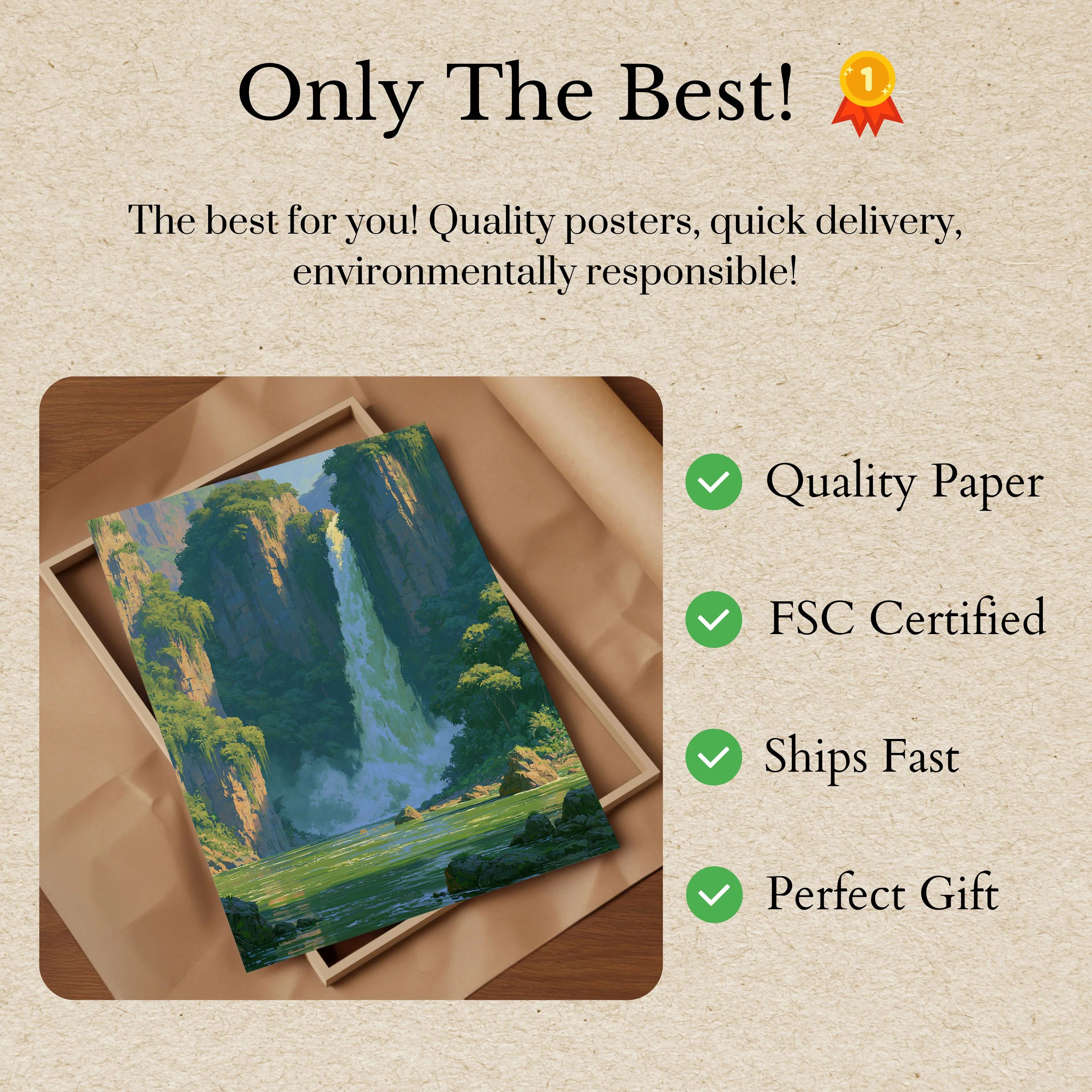 Waterfall Canyon Cliffs Poster - Image 3