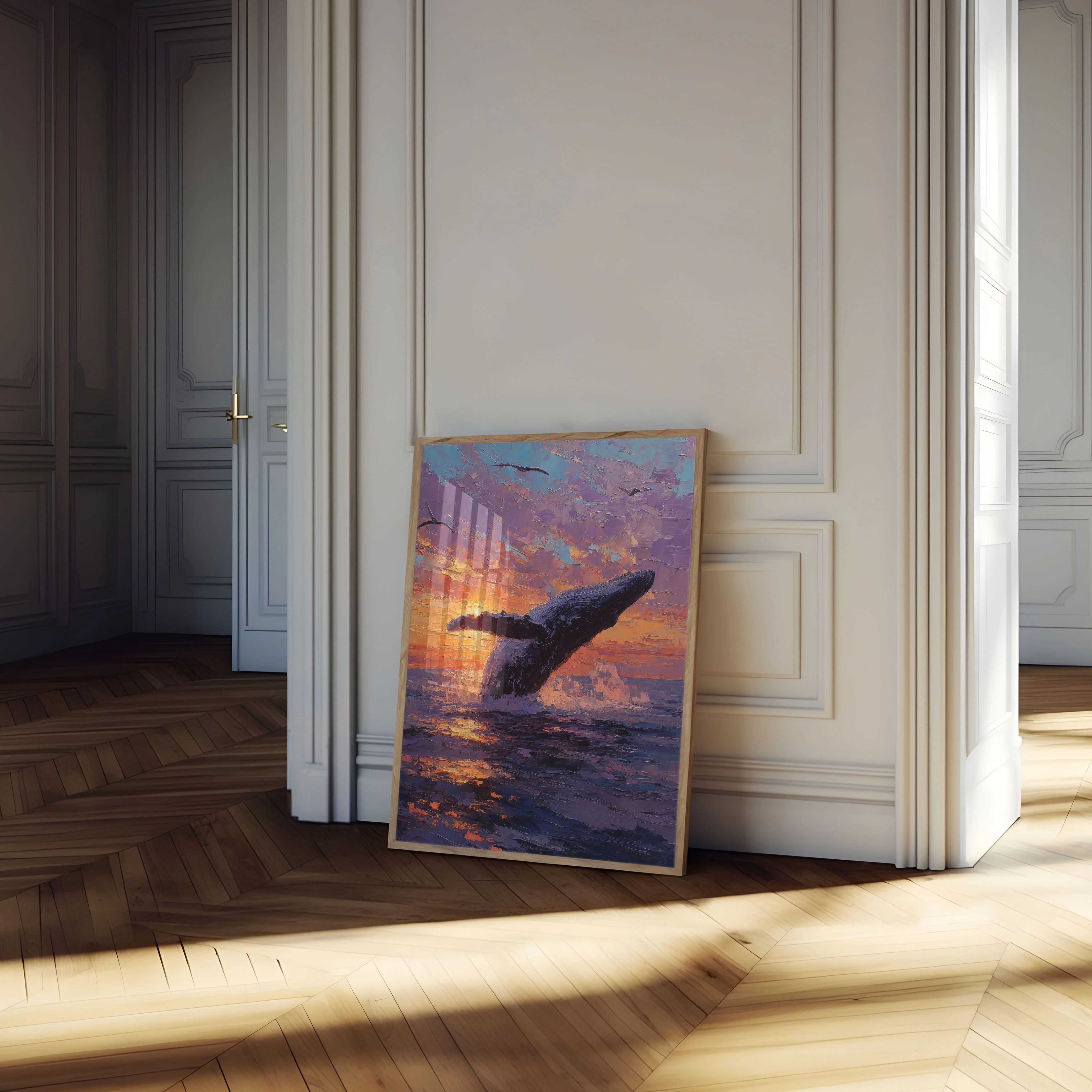 Whale Breaching at Sunset Poster - Image 4