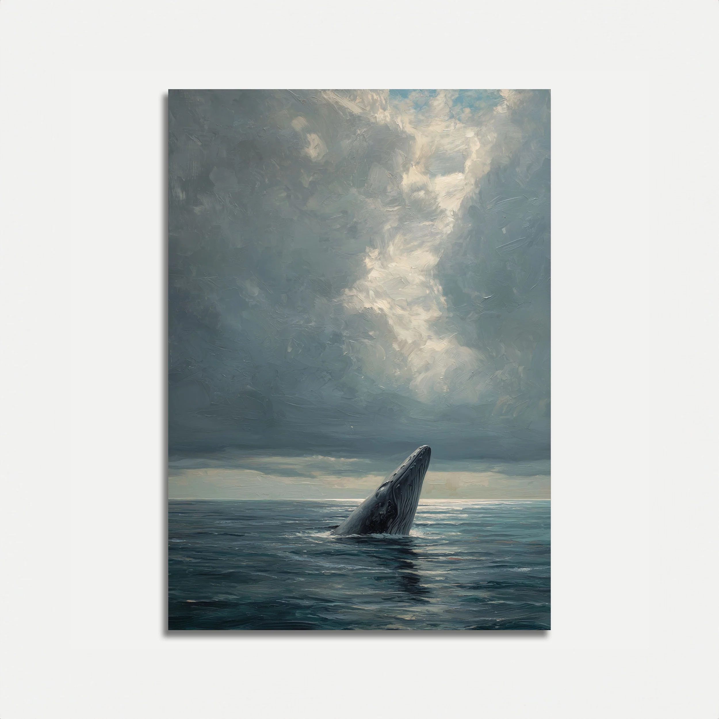 Whale Breaching Ocean Waves Poster