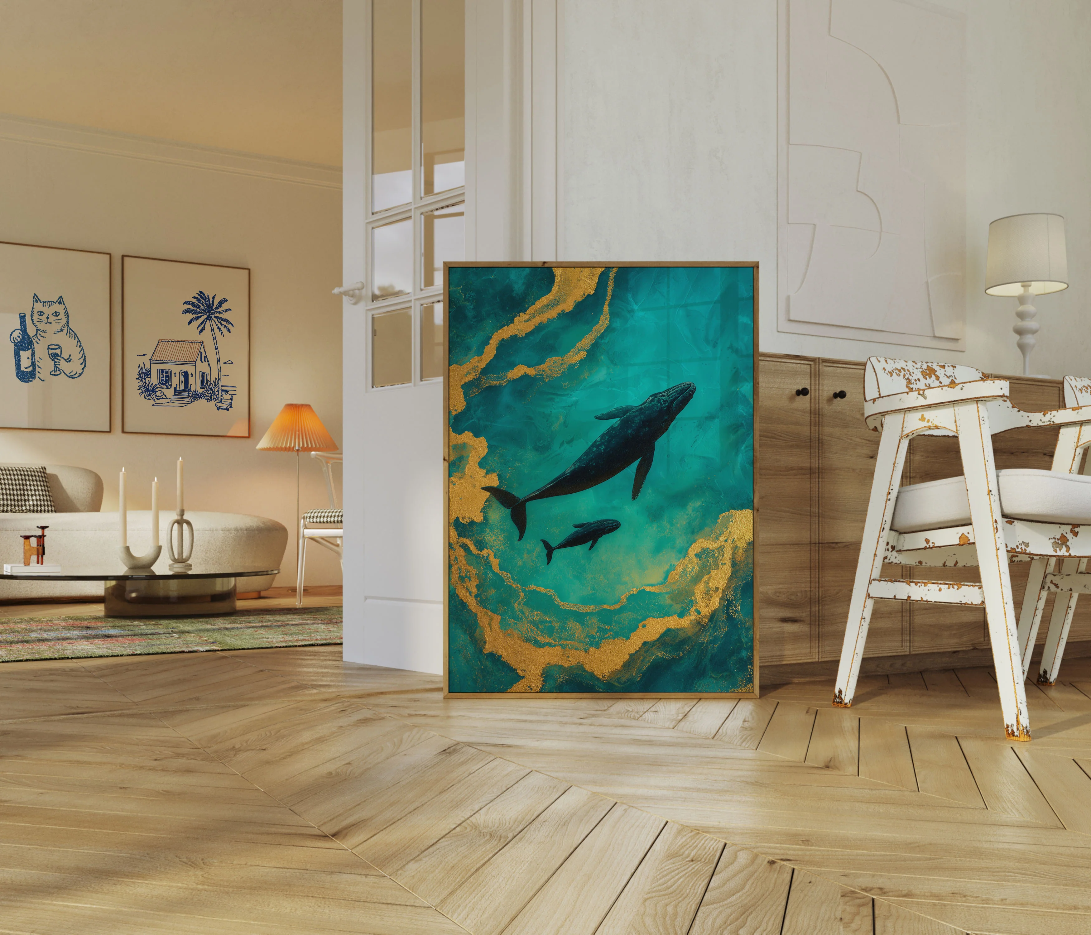 Whales in Turquoise Waters Poster - Image 5