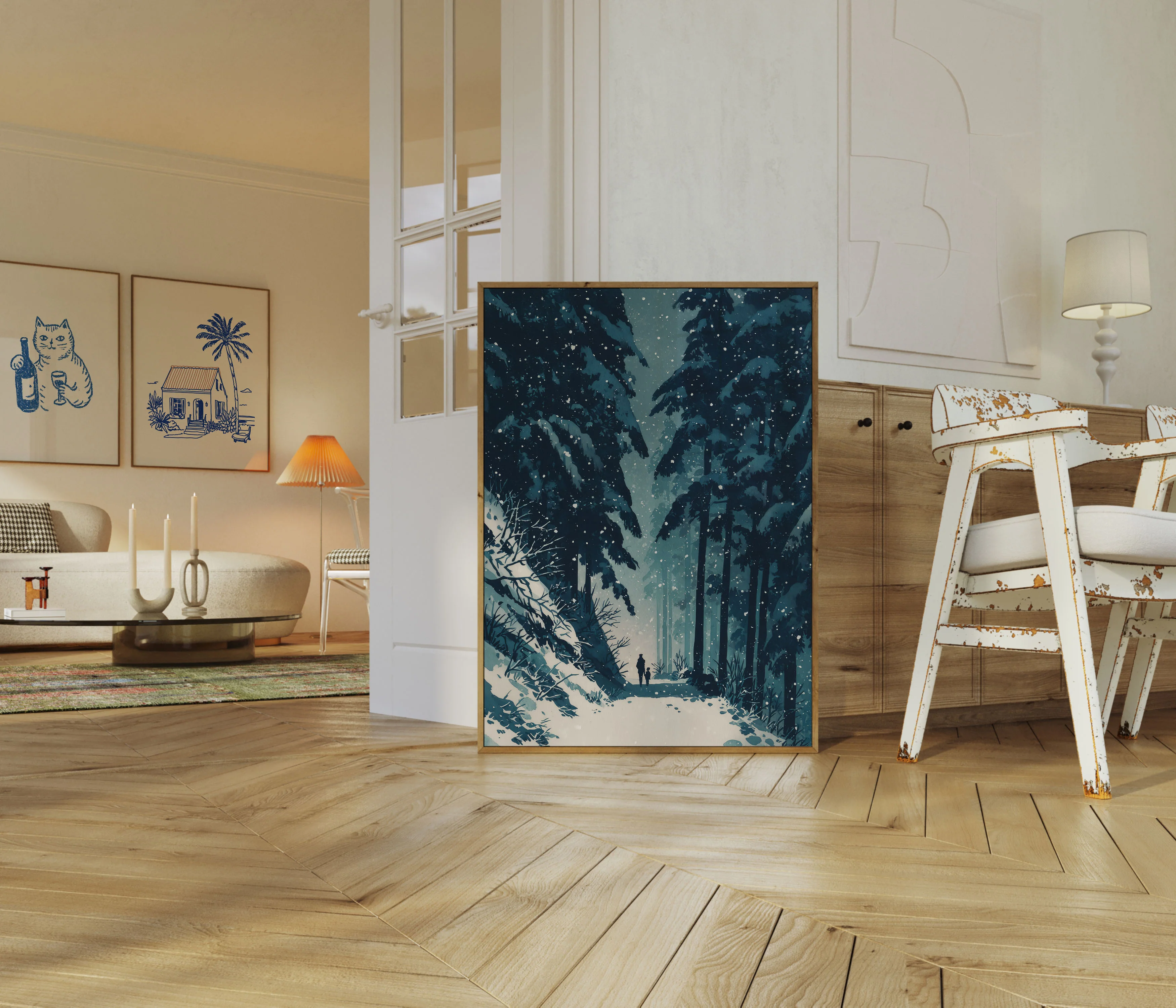 Winter Forest Snow Path Poster - Image 5