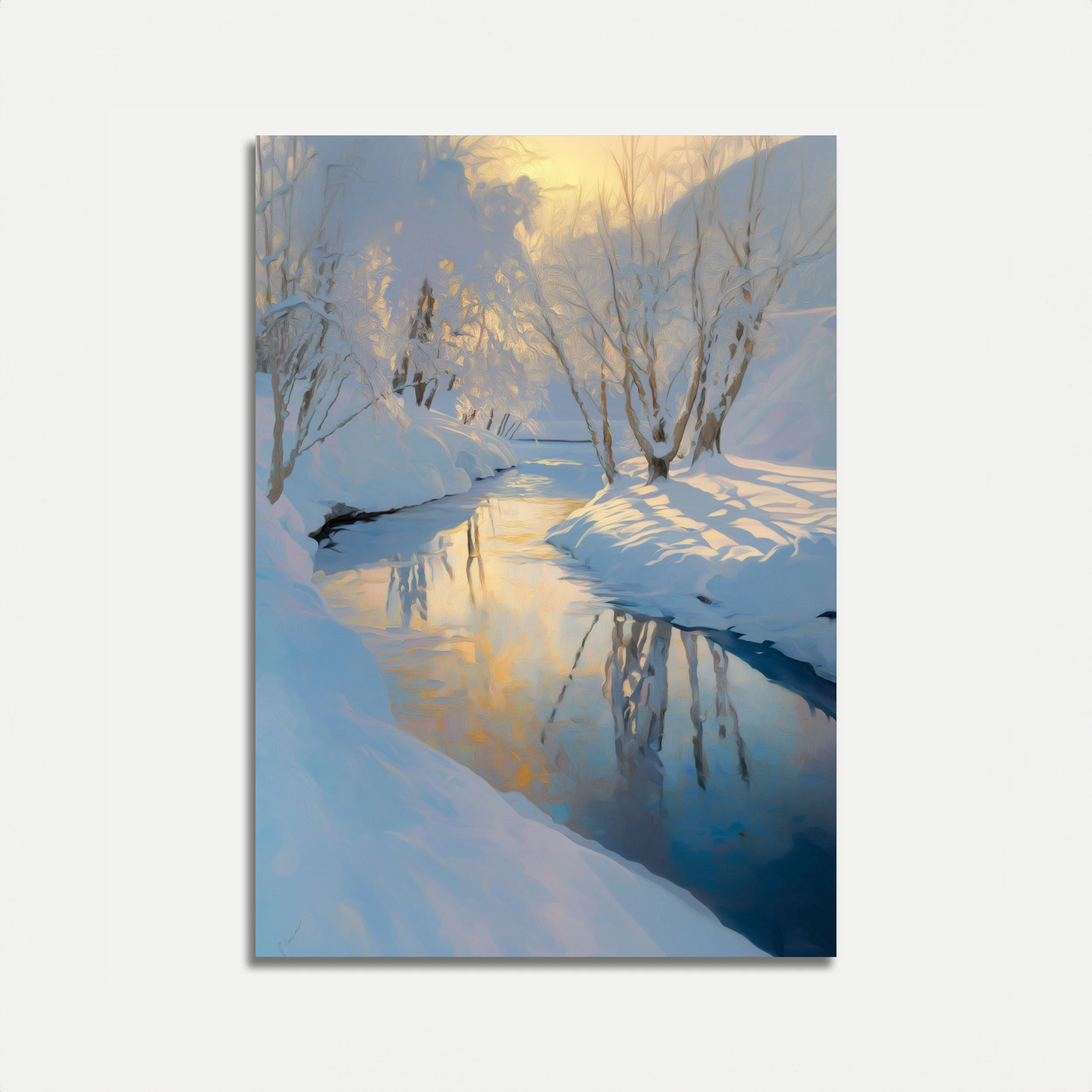 Winter Stream Reflection Poster