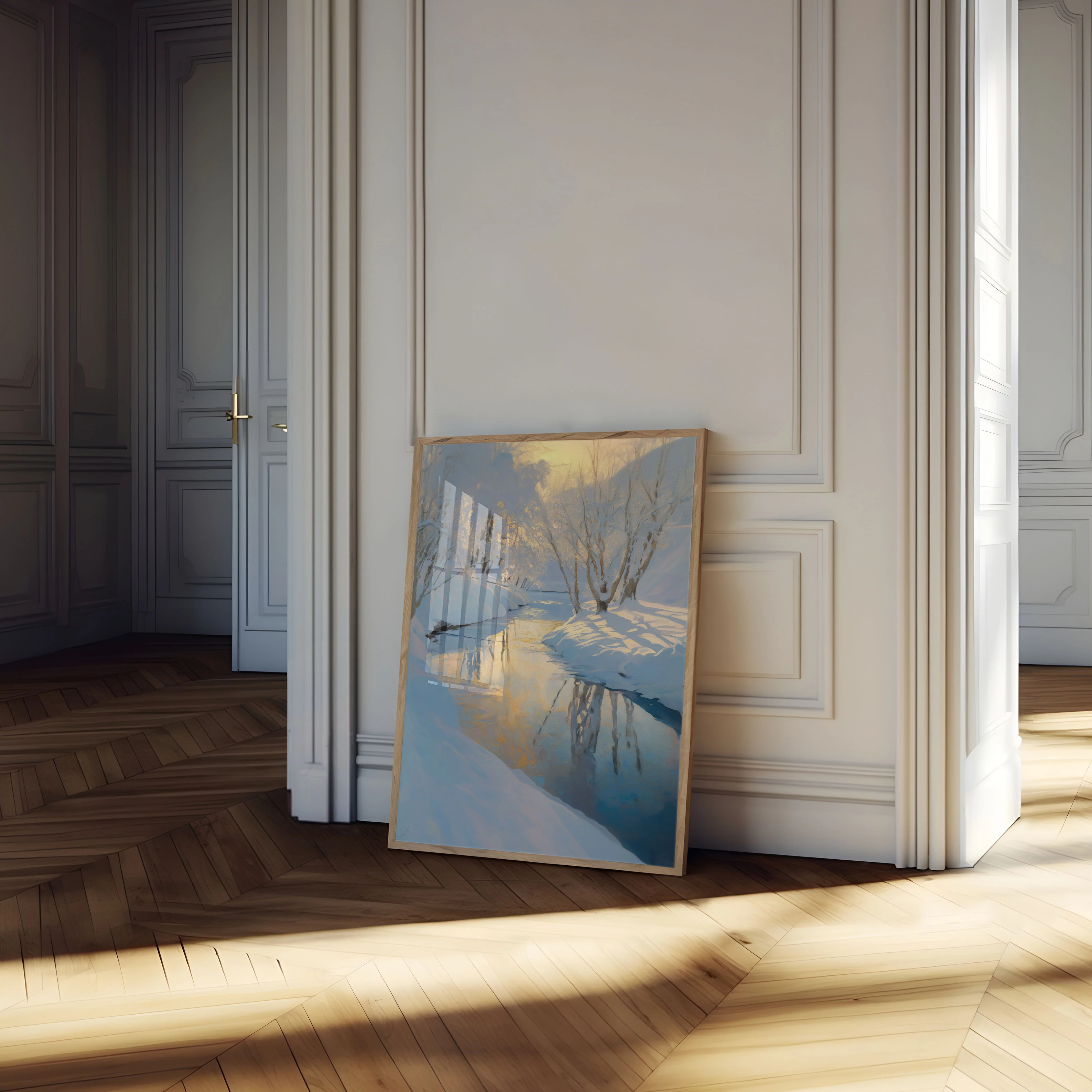 Winter Stream Reflection Poster - Image 4