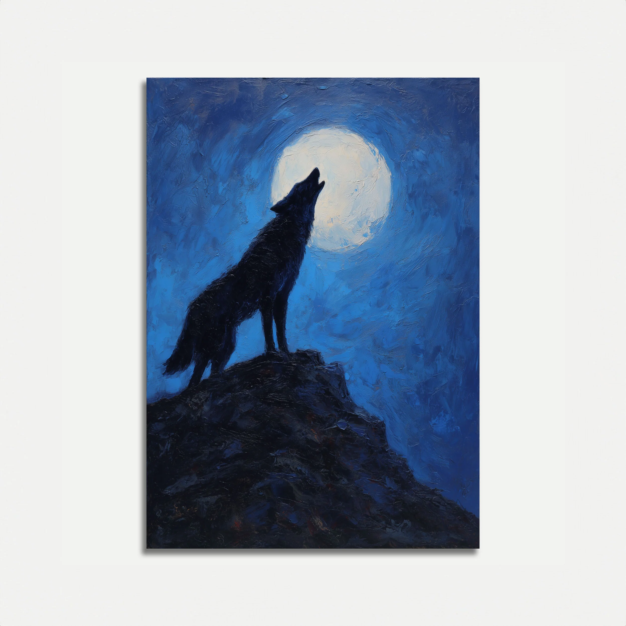 Wolf Howling at Moon Poster