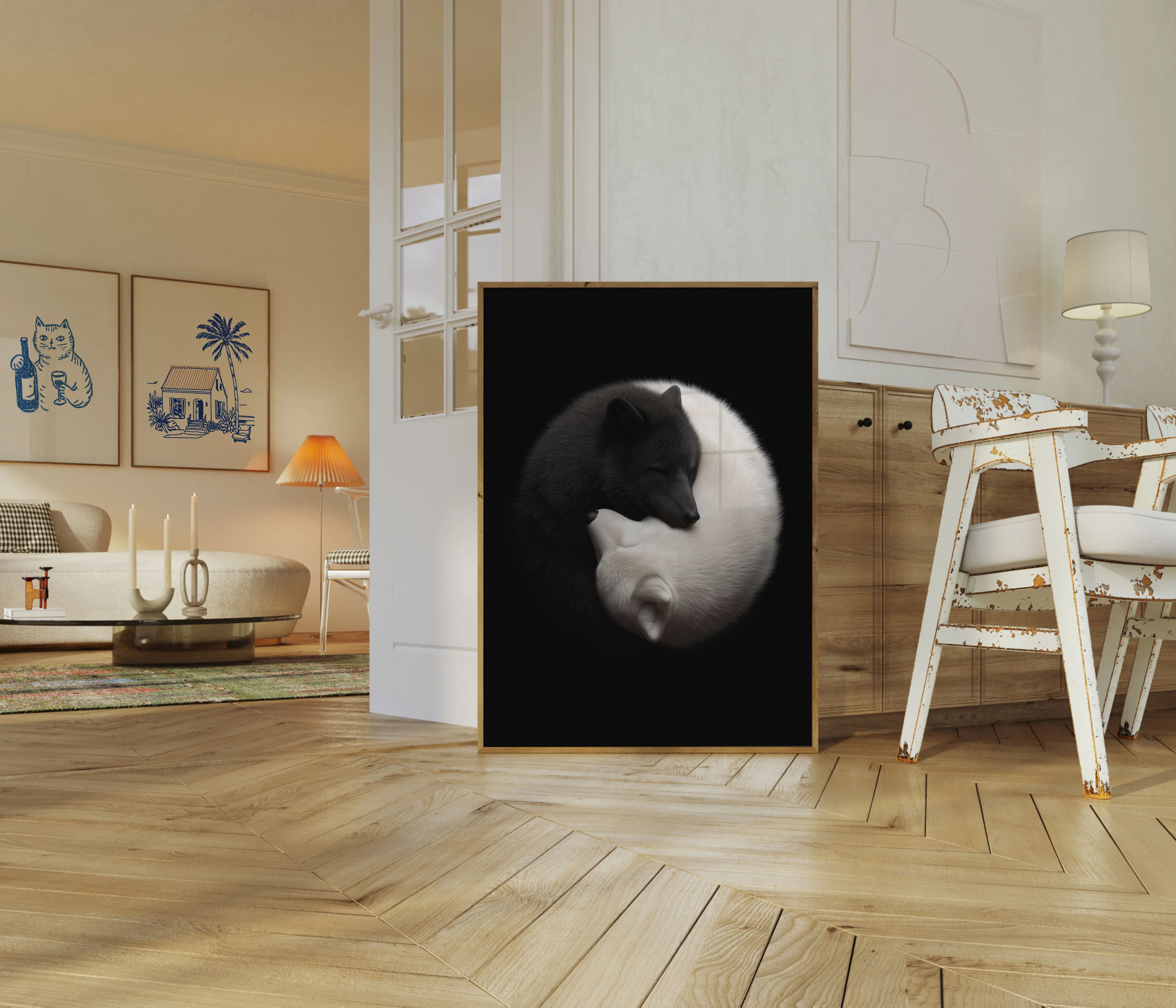 Yin Yang Wolves Harmony Poster - Image 5